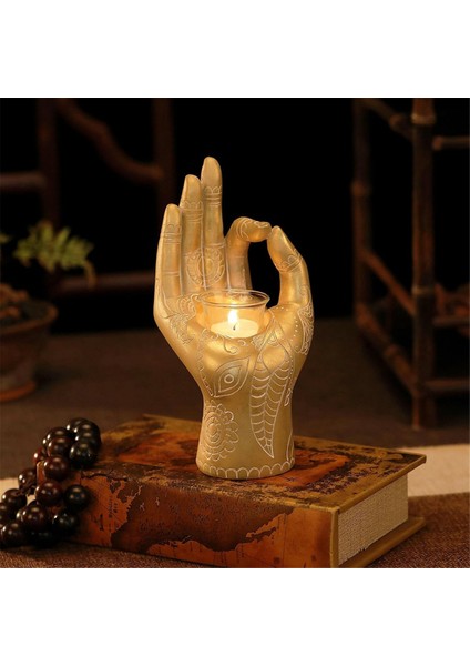 Meditasyon Dekor-Mumluklar Buda El Tutucular Budist Dekor Heykeli Ofis Oturma Odası Için 7.59 Inç (Yurt Dışından) fırsatları