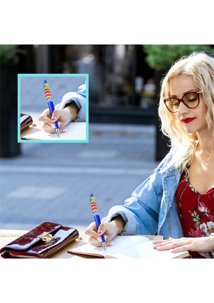 50 Adet Plastik Boncuklu Kalem Toplu Boncuk Tükenmez Kalem Mili Siyah Mürekkep Boncuklu Kalemler 50 Yedekler ile Dıy Yapımı Için Hediye Mavi (Yurt Dışından) fiyatları