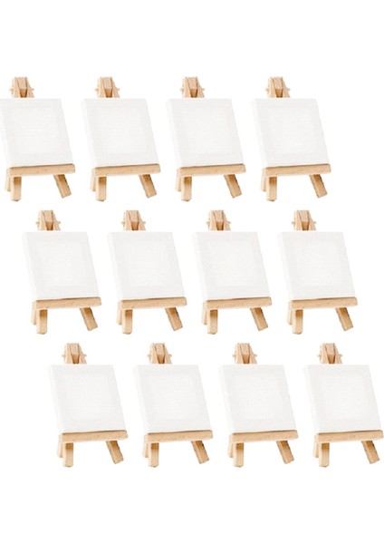 12 Adet Sanatçılar Mini Şövale + 3 Inç X3 Inç Mini Tuval Seti Boyama Diy Çizim Küçük Masa Şövale Okul Için (Yurt Dışından) fiyatları