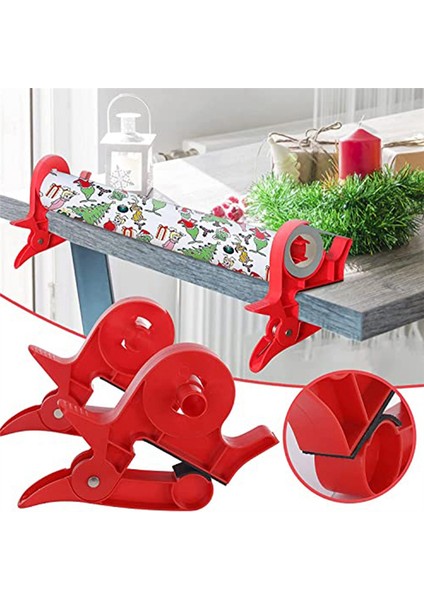 2 Adet Bant Tutucu Noel Ambalaj Kağıdı Masa Kelepçesi - Masa Üstü Hediye Paketleme Aracı, Noel Ambalaj Bandı Dağıtıcı (Yurt Dışından) fiyatları