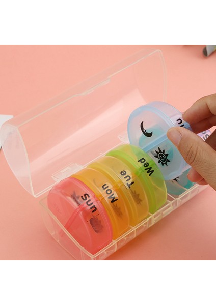 Günlük Ilaç Organizatörü (Günde Iki Kez) - Haftalık Am/pm Hap Kutusu, Yuvarlak Ilaç Organizatörü, 7 Günlük Hap Kabı (Kara Kutu) (Yurt Dışından) modelleri