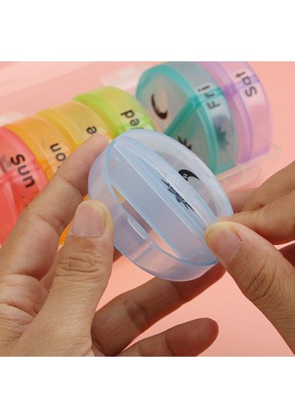 Günlük Ilaç Organizatörü (Günde Iki Kez) - Haftalık Am/pm Hap Kutusu, Yuvarlak Ilaç Organizatörü, 7 Günlük Hap Kabı (Kara Kutu) (Yurt Dışından) fırsatları