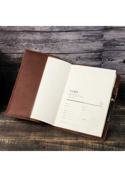 Retro Deri Kitap Kapağı Kol Koruyucu ile Kalemlik Iş Not Defteri Dizüstü Kitap Kutusu Ofis Okul Malzemeleri A5 (Yurt Dışından) fiyatları