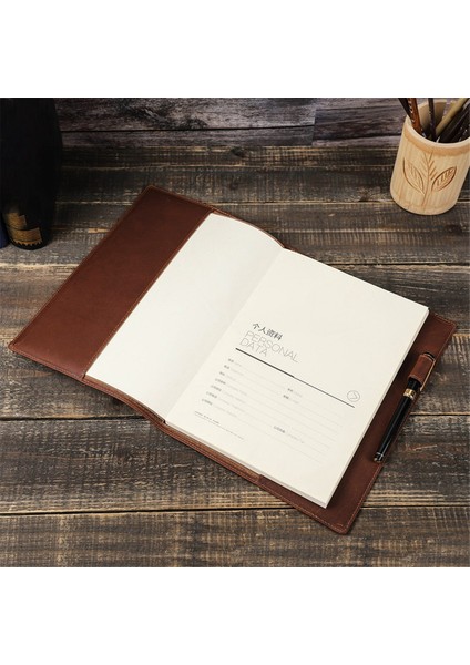 Retro Deri Kitap Kapağı Kol Koruyucu ile Kalemlik Iş Not Defteri Dizüstü Kitap Kutusu Ofis Okul Malzemeleri A5 (Yurt Dışından) modelleri