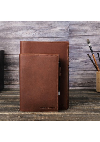 Retro Deri Kitap Kapağı Kol Koruyucu ile Kalemlik Iş Not Defteri Dizüstü Kitap Kutusu Ofis Okul Malzemeleri A5 (Yurt Dışından) fırsatları