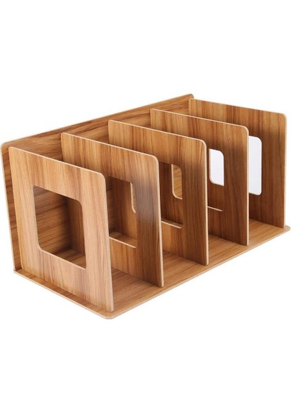 Ayrılabilir Ahşap 4 Bölüm Depolama Raf Kutusu Masaüstü Kurulu Dıy Organizatör Ayrılabilir Kitap Rafı Raf CD DVD Standı Kahverengi (Yurt Dışından)