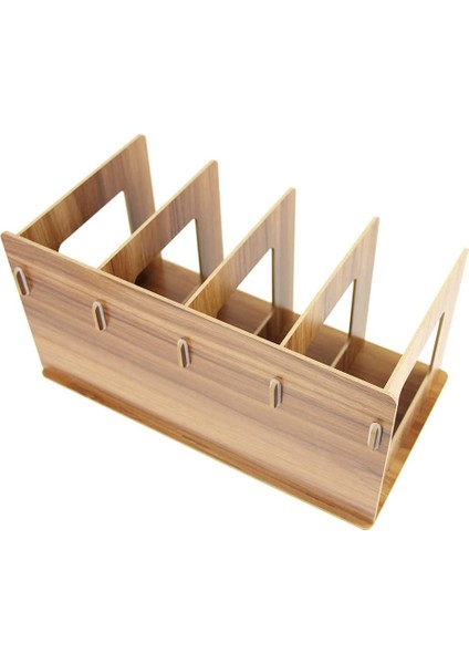 Ayrılabilir Ahşap 4 Bölüm Depolama Raf Kutusu Masaüstü Kurulu Dıy Organizatör Ayrılabilir Kitap Rafı Raf CD DVD Standı Kahverengi (Yurt Dışından) fırsatları