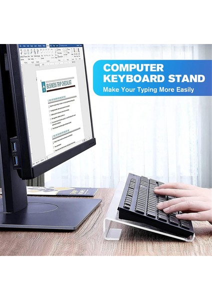 Bilgisayar Klavye Standı Klavye Yükseltici Akrilik Klavye Masası Için Standı Ofis, Ev, Okul Için Temizle Klavye Tutucu (Yurt Dışından)
