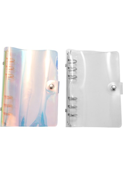 2 Adet A6 6-Ring Gökkuşağı Şeffaf Pvc Bağlayıcı Kapak Doldurulabilir Dizüstü Bağlayıcı Koruyucu Gevşek Yaprak Planlayıcısı Bağlayıcı Kapak Çok Renkli (Yurt Dışından)