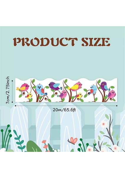 1 Rulo Bülten Tahtası Sınırları Kuş Bülten Tahtası Etiket 65.6ft Uzunlukta, Sınıf Dekoru Için Su Geçirmez Yapışkan (Yurt Dışından) modelleri