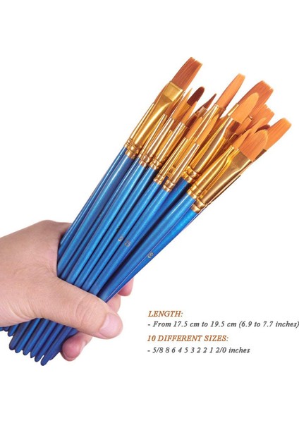 Boya Fırçaları Seti, 20 Adet Yuvarlak Sivri Uçlu Boya Fırçaları Saç Sanatçısı Yağ Suluboya Için Akrilik Boya Fırçaları, Nail Art (Yurt Dışından) fiyatları