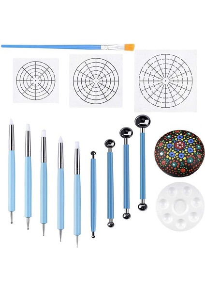 14 Mandala Süsleyen Şablon Araçları Seti Kaya Boyama Kiti Süsleyen Aletler Şablonları, Boya Tepsisini, Mandala Aletlerini Içerir (Yurt Dışından)