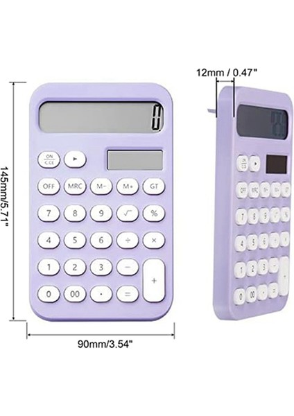 2 Adet Masa Hesap Makinesi Temel Hesap Makinesi 12 Haneli Cep Hesap Makineleri Ofis ve Okul Için LCD Ekranlı Masaüstü Mor (Yurt Dışından)