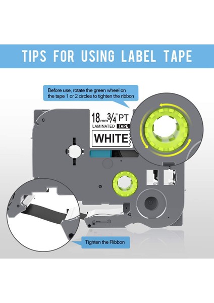 3 Adet Uyumlu Etiket Bandı P-Press Etiket Makinesi Için 18MM 0.7 Lamine Beyaz TZE-241 -241 Değiştirin (Yurt Dışından) fırsatları