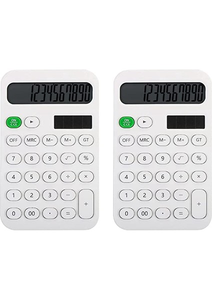 2 Adet Masa Hesap Makinesi Temel Hesap Makinesi 12 Haneli Cep Hesap Makineleri Ofis ve Okul Için LCD Ekranlı Masaüstü Beyaz (Yurt Dışından)