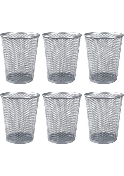 5.4 Inç x 4.35 Inç Masa Için Kalem Tutucu 6 Paket Büyük Örgü Metal Kalem Bardak Kalem Bardak (Gümüş) (Yurt Dışından)