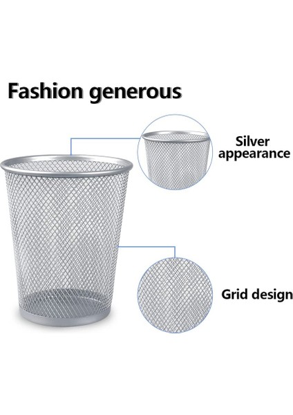 5.4 Inç x 4.35 Inç Masa Için Kalem Tutucu 6 Paket Büyük Örgü Metal Kalem Bardak Kalem Bardak (Gümüş) (Yurt Dışından) modelleri