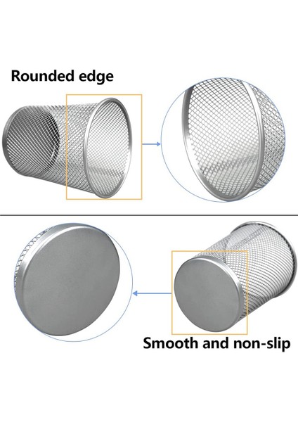 5.4 Inç x 4.35 Inç Masa Için Kalem Tutucu 6 Paket Büyük Örgü Metal Kalem Bardak Kalem Bardak (Gümüş) (Yurt Dışından) fırsatları