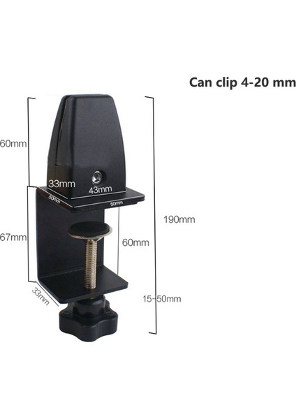 Yumruksuz Alüminyum Alaşımlı Ekran Klip Masaüstü Cam Sabit Klip Ahşap Tahta Klip Masa Bölme Klipsi Uzatılmış 190MM (Yurt Dışından)