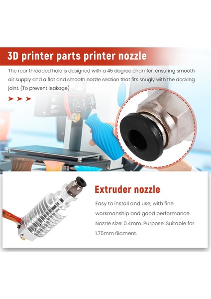 Sant Kuee Adet Dayanıklı V5 J Kafa Hotend Ekstruder Sıcak 0.4mm 3D Yazıcı Parçaları I3 3D Yazıcı Için 1.75MM Filament (Yurt Dışından)