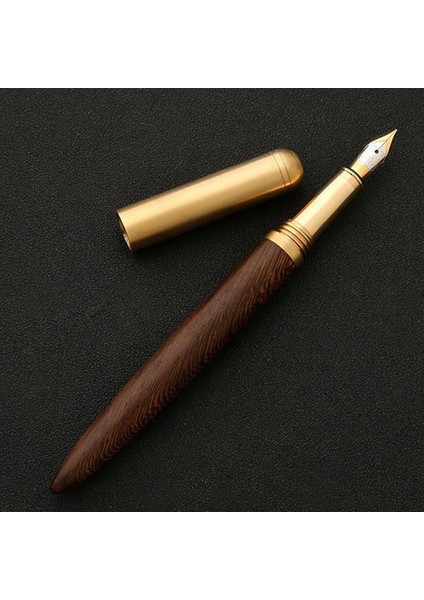 Klasik 0.5mm Ahşap Dolma Kalem Bakır Iş Ince Uçlu Kalem Ofis Okul Malzemeleri Kırtasiye Kahverengi (Yurt Dışından) fiyatları
