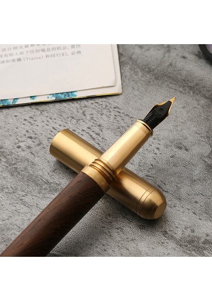 Klasik 0.5mm Ahşap Dolma Kalem Bakır Iş Ince Uçlu Kalem Ofis Okul Malzemeleri Kırtasiye Kahverengi (Yurt Dışından) modelleri