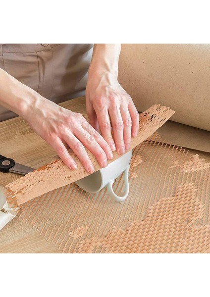 1 Rulo Geri Dönüştürülmüş Ambalaj Kağıdı 12 Inç x 33 Ft Eko Petek Kağıt Ambalaj Sargısını Geri Dönüştürülebilir Yastık Malzemesini Taşımak Için (Yurt Dışından)