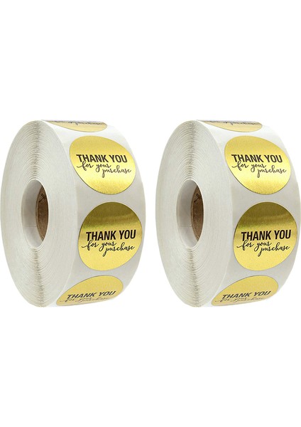 Satın Alma Çıkartmalarınız Için 2 Rulo1 Inç Yuvarlak Altın Folyo / Rulo Başına 500 Etiket (Yurt Dışından)
