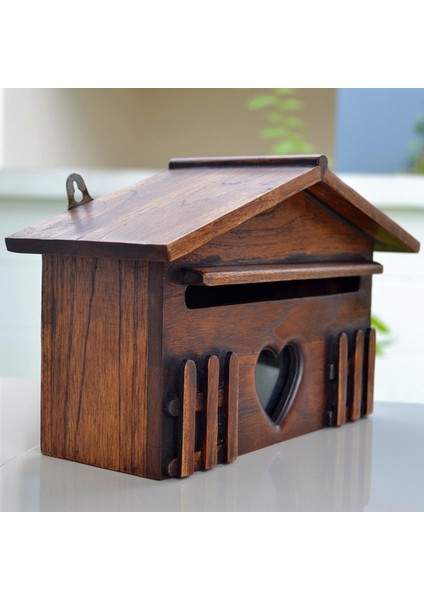 Retro Ahşap Posta Kutusu Zarif Posta Kutusu Açık Yağmur Geçirmez Öneri Kutusu Mektup Kutusu Ev Ofis Malzemeleri Için (Yurt Dışından) fırsatları