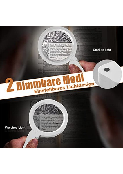 17 LED Işıklı Büyüteç, 3x 6x Okuma Büyüteci, Taşınabilir Katlanabilir Büyütme (Beyaz) (Yurt Dışından) fırsatları