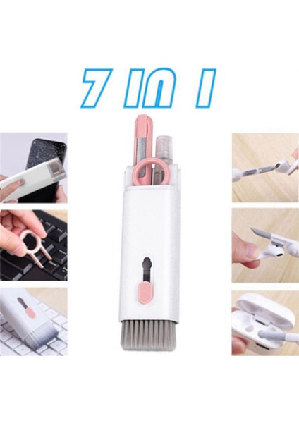 Çok Fonksiyonlu 7-In-1 Bilgisayar Klavye Temizleyici Fırça Seti Kulaklık Temizleme Kalemi Telefon Ekran Temizleyici Klavye Tuş Çektirme Kiti (Yurt Dışından)
