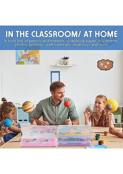4 Adet A4 Koleksiyon Defteri Kağıdı Saklama Kutusu Sanat Zanaat Organizatörler Depolama 8.5X11 Inç Mektup Kağıdı Fotoğraf Resim Depolama (Yurt Dışından) fırsatları