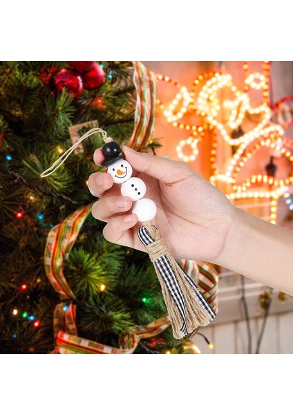 Parça Boncuk Çelenk Yılbaşı Ağacı Süsleri Noel Ahşap Çiftlik Evi Boncuk Rustik Asılı Boncuk Boncuk (Yurt Dışından) fırsatları