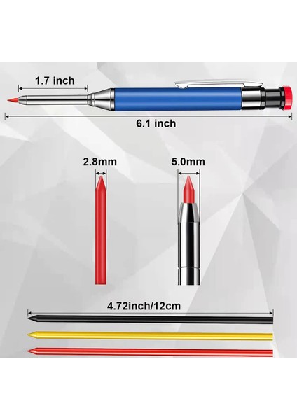 Mekanik Marangoz Kalemleri Inşaat Kalemleri Ağaç Işleme Markalama Aracı Siyah Için Dahili Kalemtıraş ile Ağır Hizmet (Yurt Dışından) modelleri