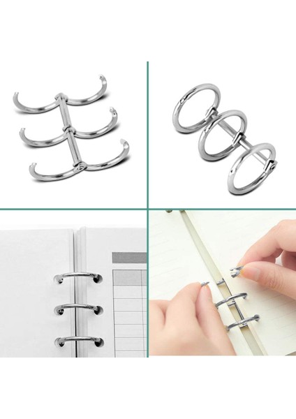 38 Adet Gümüş Kitap Yüzükler 3 Delik ve Tek Delik Metal Gevşek Yaprak Bağlayıcı Yüzükler Günlüğü Dizüstü Fotoğraf Albümü (Yurt Dışından) fiyatları