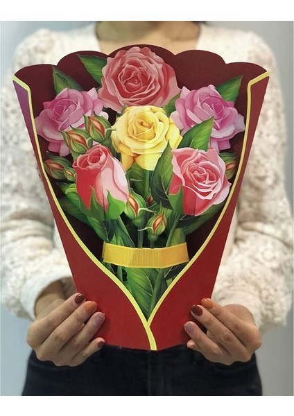 Kağıt Açılır Kartlar, Gül Çiçek Buketi 3D Açılır Anne Için Tebrik Kartları Anneler Günü Tebrik Kartları Tüm Durumlar (Yurt Dışından) fırsatları