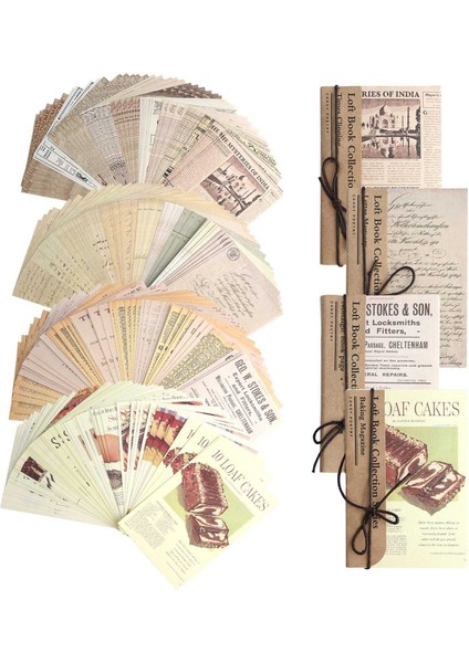240 Sayfalık Vintage Koleksiyon Defteri Kağıdı Vintage Desenli Kağıt Seyahat Günlükleri Scrapbooking Planlamacıları Dıy Albümü Kağıt (Yurt Dışından)
