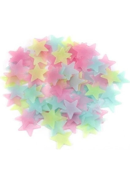 Renkli Stil Renkli Yeni Sıcak D Yıldız Karanlıkta Glow Aydınlık Floresan Plastik Duvar Çıkartmaları Oturma Ev Dekor Çocuk Odaları (Yurt Dışından)