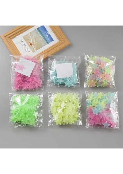 Renkli Stil Renkli Yeni Sıcak D Yıldız Karanlıkta Glow Aydınlık Floresan Plastik Duvar Çıkartmaları Oturma Ev Dekor Çocuk Odaları (Yurt Dışından) modelleri