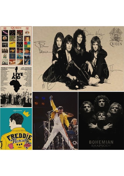 Altın Tarzı 42X30CM Duvar Çıkartmaları Kraliçe Bant Müzik Kraft Kağıt Poster Freddie Mercury Brian May Yüksek Li Duvar Sticker Dekoratif Boyama (Yurt Dışından) fiyatları