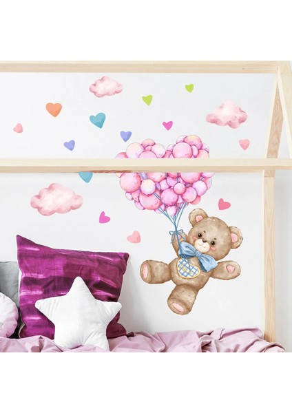 MS1636-YY Tarzı 30*60CM Karikatür Hayvan Ayı Balon Aşk Duvar Sticker Çocuk Odası Oturma Odası Yatak Odası Restoran Dekorasyon Duvar Sticker (Yurt Dışından) modelleri