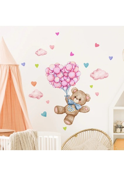 MS1636-YY Tarzı 30*60CM Karikatür Hayvan Ayı Balon Aşk Duvar Sticker Çocuk Odası Oturma Odası Yatak Odası Restoran Dekorasyon Duvar Sticker (Yurt Dışından) fırsatları