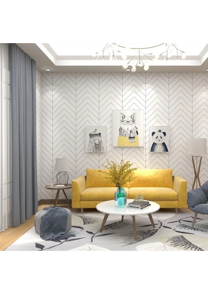 E Tarzı 0.45X1M Modern Beyaz ve Siyah Şerit Duvar Kağıdı Geometraper Duvar Kağıdı Kendinden Yapışkanlı Duvar Kağıdı Yatak Odası Mutfak Ev Için (Yurt Dışından)