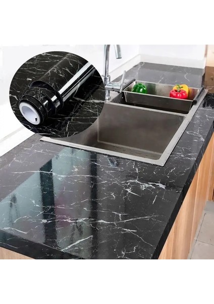 No.28 Tarzı 1MX40CM Katı Vinil Duvar Kağıdı Mermer Duvar Kağıdı Su Geçirmez Kendinden Yapışkanlı Dolap Mutfak Mobilya Duvar Kağıdı Oturma Odası Dekorasyon Pvc (Yurt Dışından)