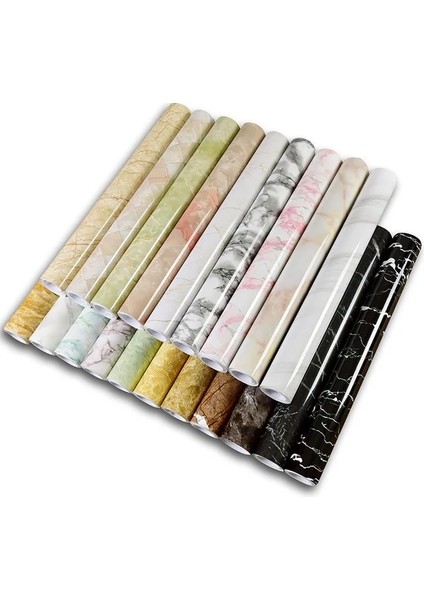 No.28 Tarzı 1MX40CM Katı Vinil Duvar Kağıdı Mermer Duvar Kağıdı Su Geçirmez Kendinden Yapışkanlı Dolap Mutfak Mobilya Duvar Kağıdı Oturma Odası Dekorasyon Pvc (Yurt Dışından)