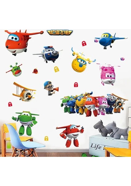 Pembe Tarzı Sıcak Karikatür Süper Kanatları Deformasyon Uçak Robot Bebek Ev Dekorasyon Anime Posterleri Duvar Çıkartması Sanat Oyunu Duvar Kağıdı Çocuk Kreş (Yurt Dışından) fiyatları