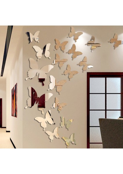 Bir Stil Kelebek Ayna Duvar Sticker 3D Suncatcher Çıkartması Duvar Sanatı Çıkarılabilir Düğün Dekorasyon Çocuk Odası Buzdolabı Etiket (Yurt Dışından) modelleri