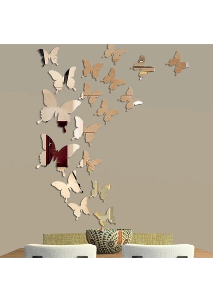 Bir Stil Kelebek Ayna Duvar Sticker 3D Suncatcher Çıkartması Duvar Sanatı Çıkarılabilir Düğün Dekorasyon Çocuk Odası Buzdolabı Etiket (Yurt Dışından) indirimleri