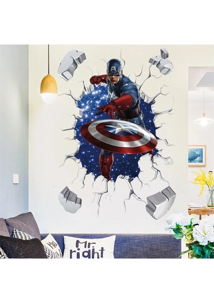 No.4 Stili 3D Kaptan Amerika'nın Kalkanı Duvar Çıkartmaları Sayesinde Çocuk Odaları Için Tuvalet Dekor Avengers Duvar Çıkartmaları Sanat Pvc Duvar Posterleri (Yurt Dışından) fiyatları