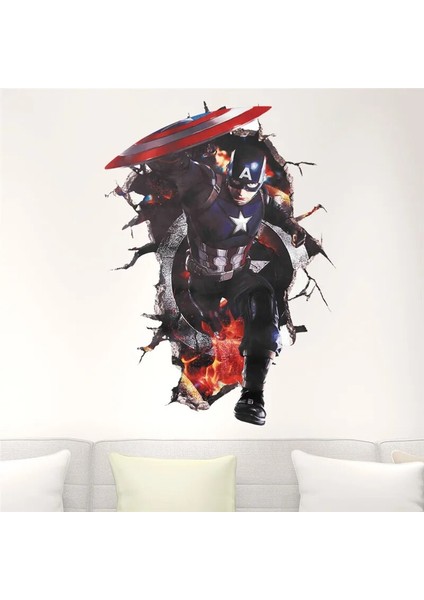 No.4 Stili 3D Kaptan Amerika'nın Kalkanı Duvar Çıkartmaları Sayesinde Çocuk Odaları Için Tuvalet Dekor Avengers Duvar Çıkartmaları Sanat Pvc Duvar Posterleri (Yurt Dışından) indirimleri